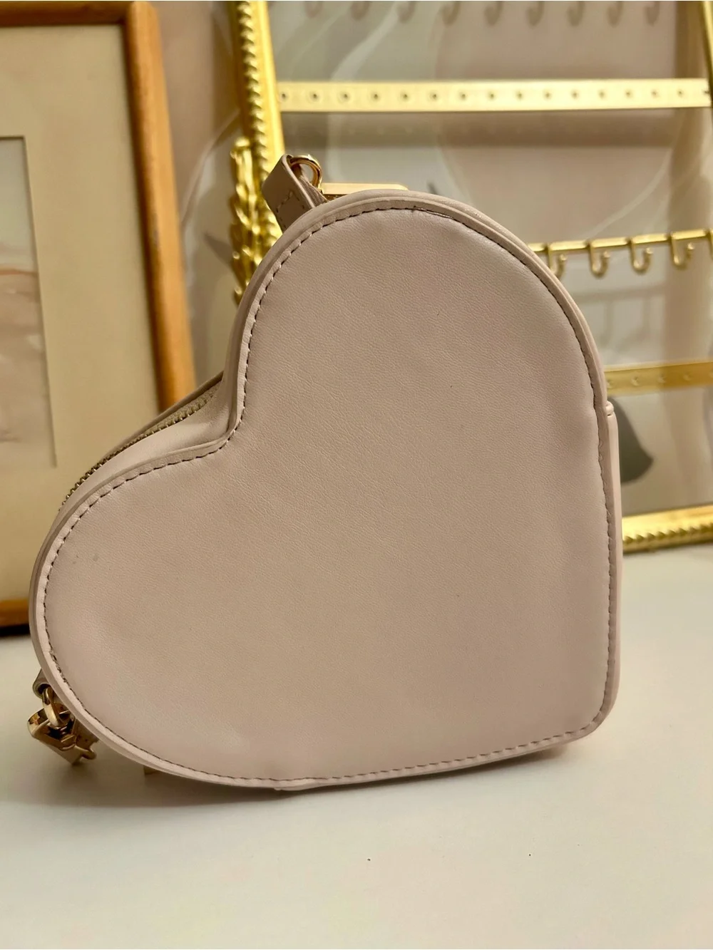 Aldo Quilted Heart Mini Bag in Blush - Picture 2 of 4